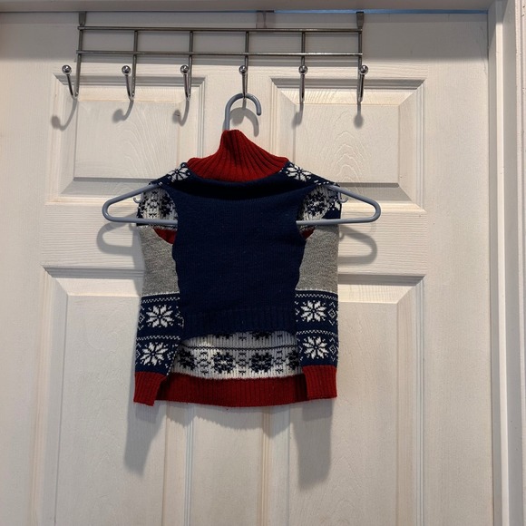 Dog Sweater Vest Pet Apparel‎ Blue Red Snowflake BARK Fair Isle Knit Medium Dog - Picture 4 of 4